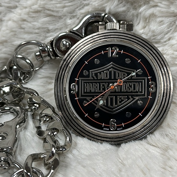 Harley-Davidson Other - Vintage 90's Harley Davidson Pocket Watch HDP119, 16" Belt Chain Very Good Cond.